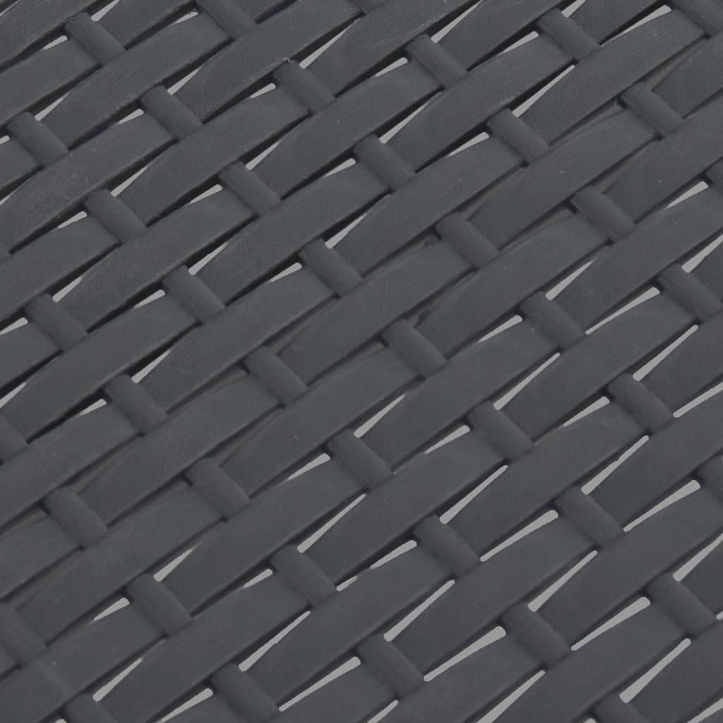 vidaXL Gartentisch Anthrazit 58x58x41 cm PP Rattan-3
