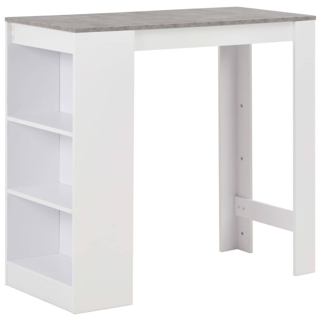 vidaXL Bartisch mit Regal Weiß 110x50x103 cm-0