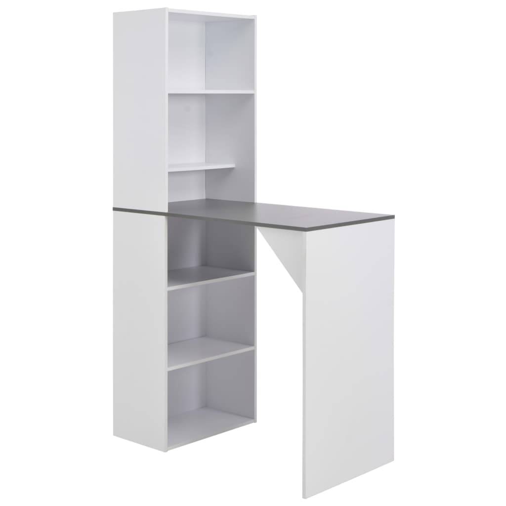 vidaXL Bartisch mit Schrank Weiß 115x59x200 cm-0