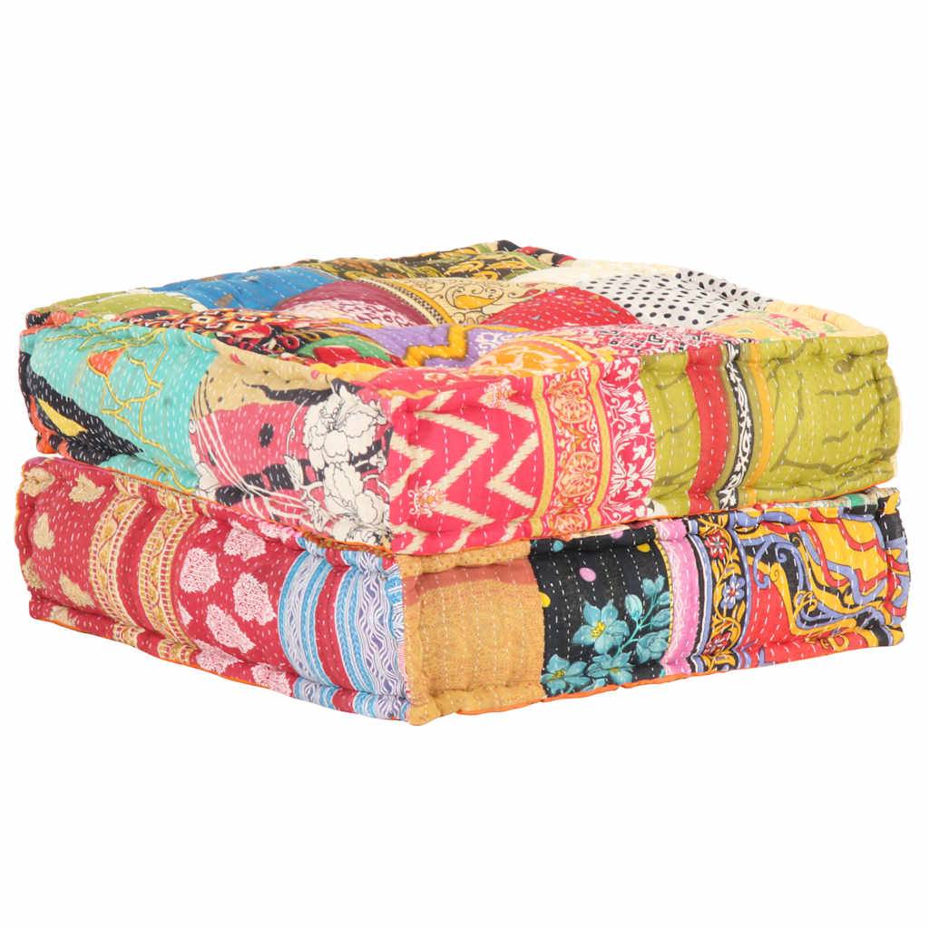 vidaXL Pouf 60x70x36 cm Patchwork Stoff-0