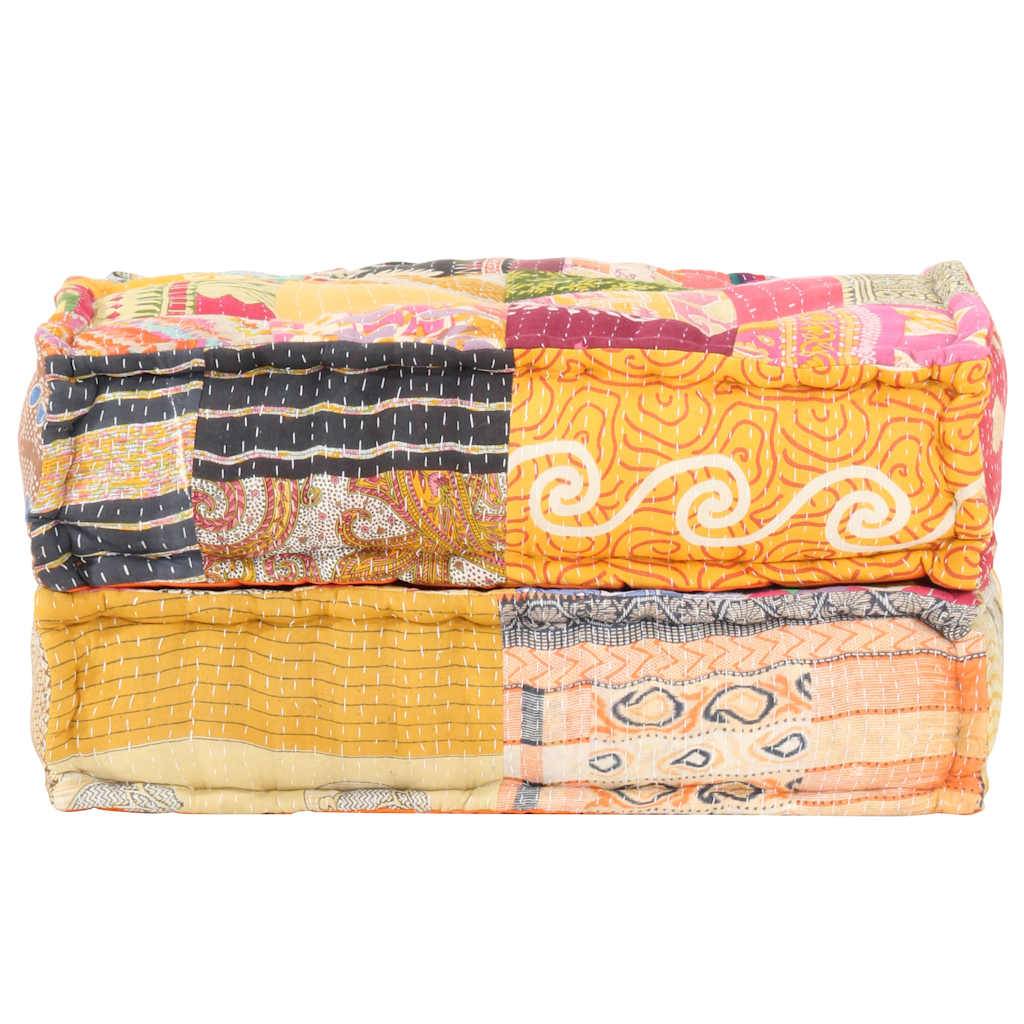 vidaXL Pouf 60x70x36 cm Patchwork Stoff-1