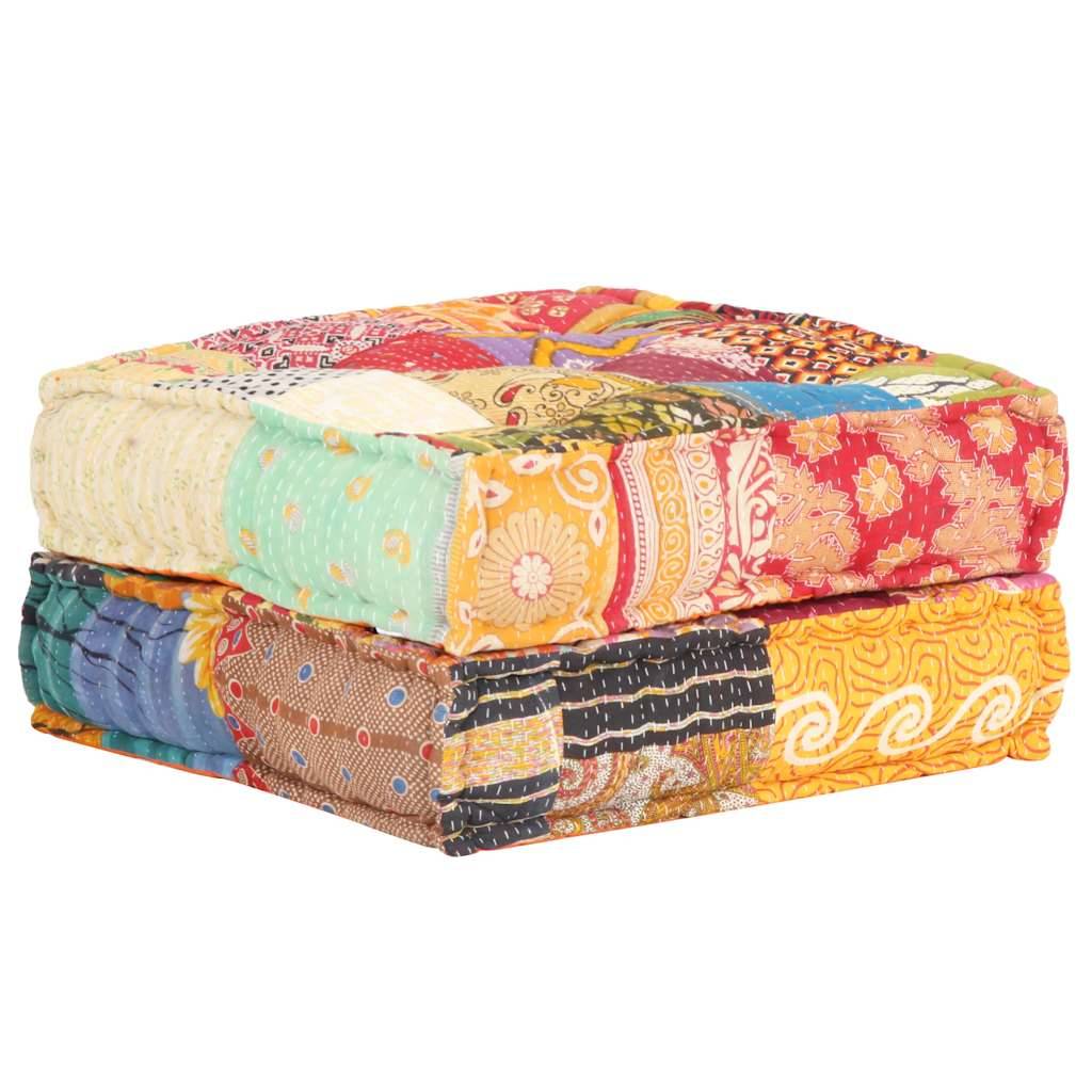 vidaXL Pouf 60x70x36 cm Patchwork Stoff-2