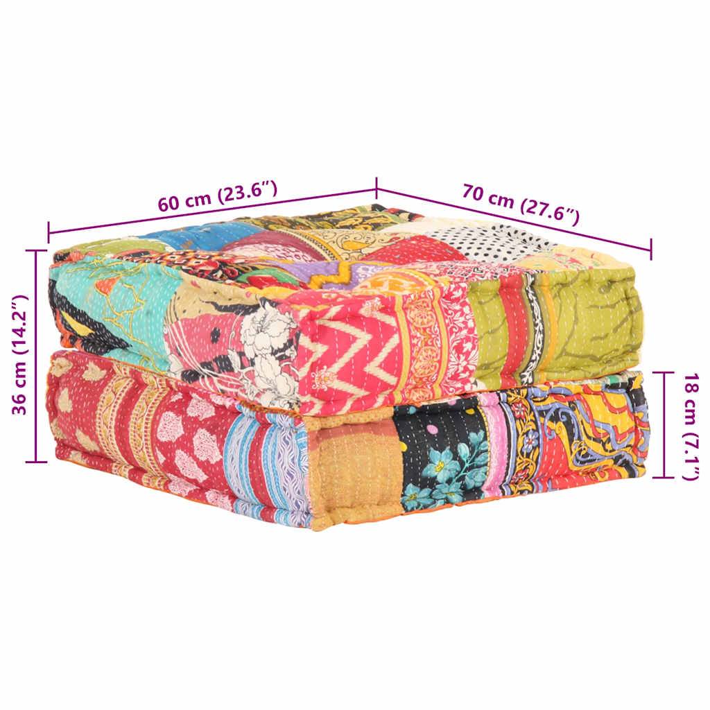 vidaXL Pouf 60x70x36 cm Patchwork Stoff-4