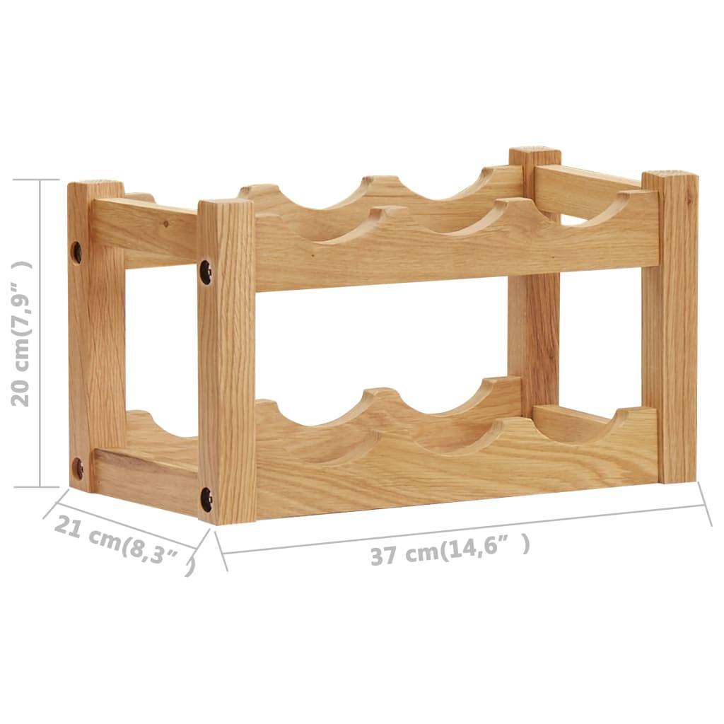vidaXL Weinregal für 6 Flaschen 37 x 21 x 21 cm Eiche Massivholz-4