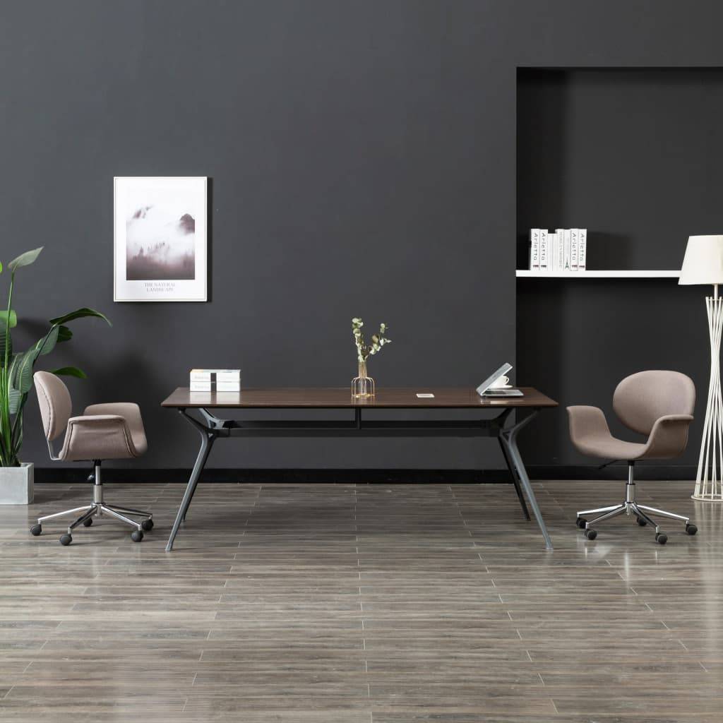 vidaXL Drehbarer Bürostuhl Taupe Stoff-1