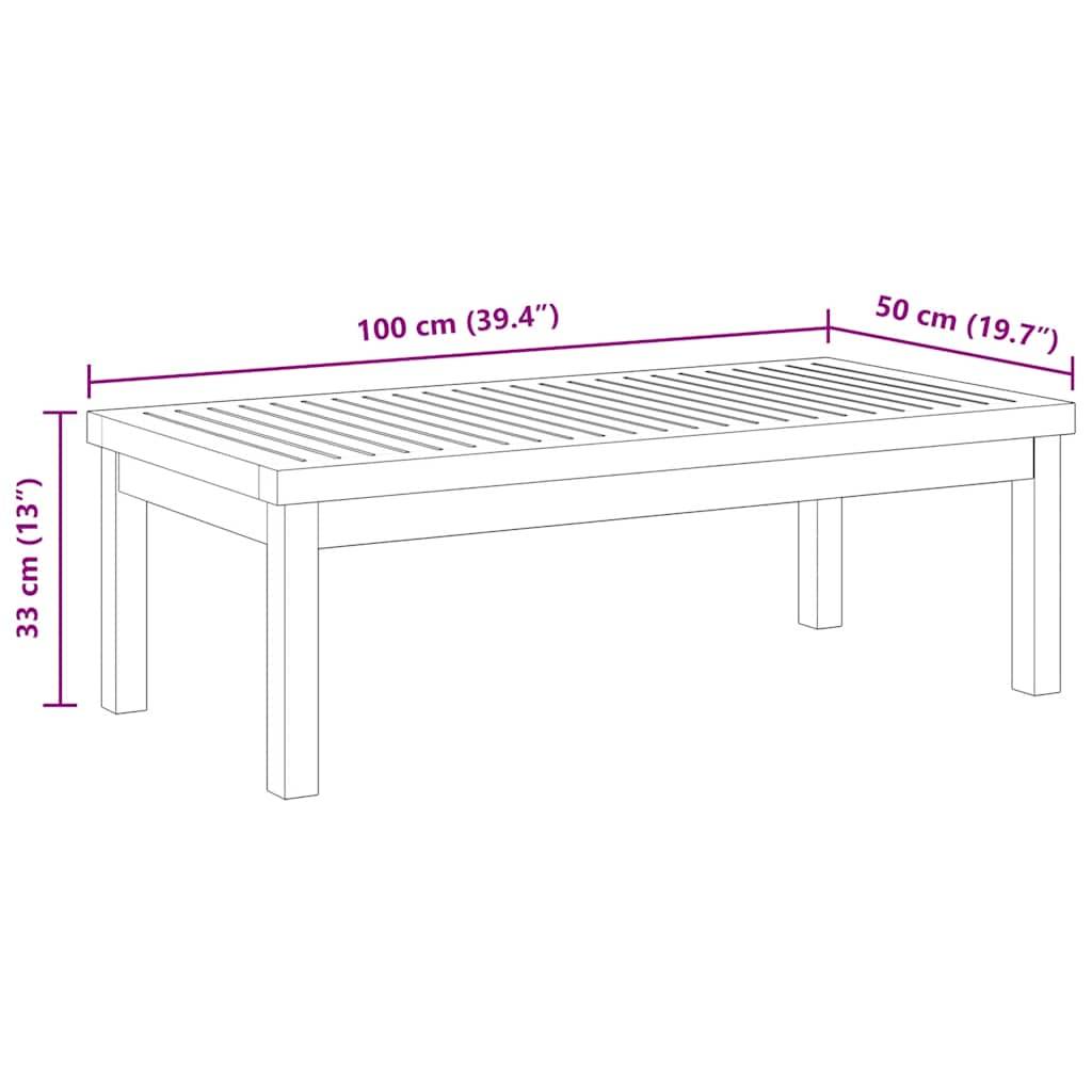 vidaXL Couchtisch 100x50x33 cm Massivholz Akazie-4