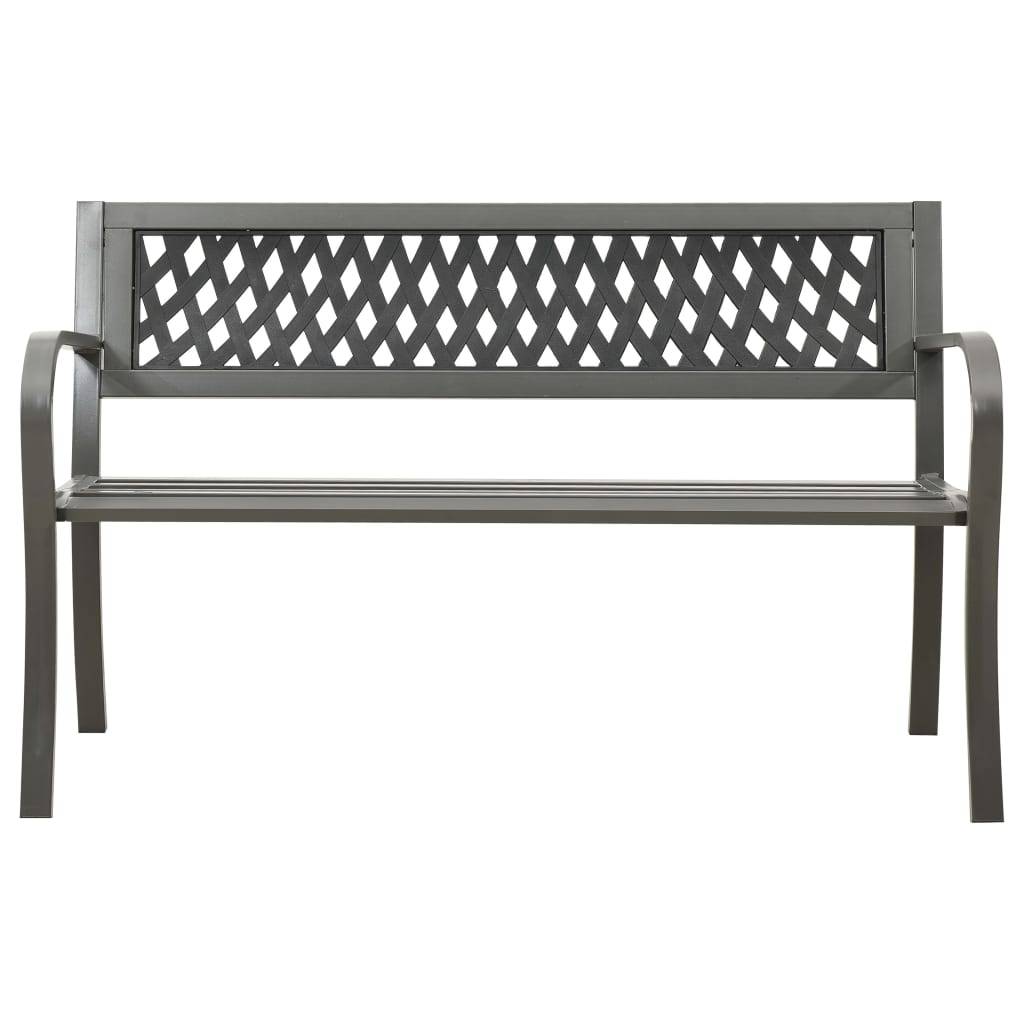 vidaXL Gartenbank 125 cm Stahl Grau-1
