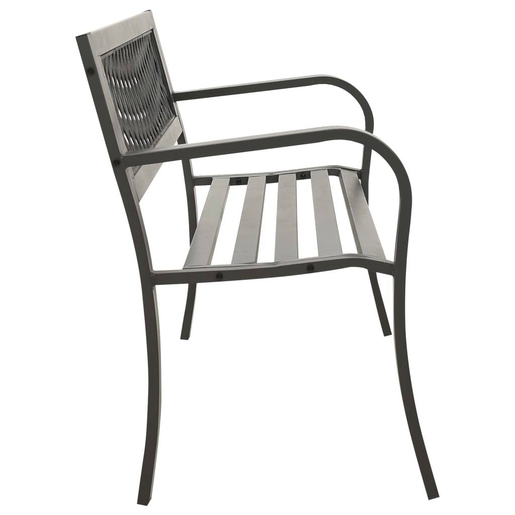 vidaXL Gartenbank 125 cm Stahl Grau-2