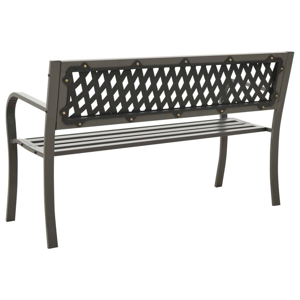 vidaXL Gartenbank 125 cm Stahl Grau-3