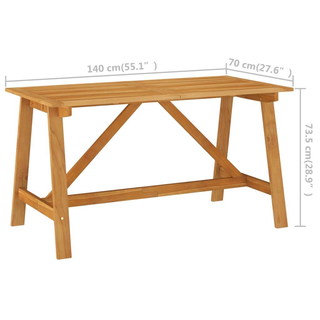 Garten-Esstisch 140x70x73,5 cm Akazie Massivholz-4