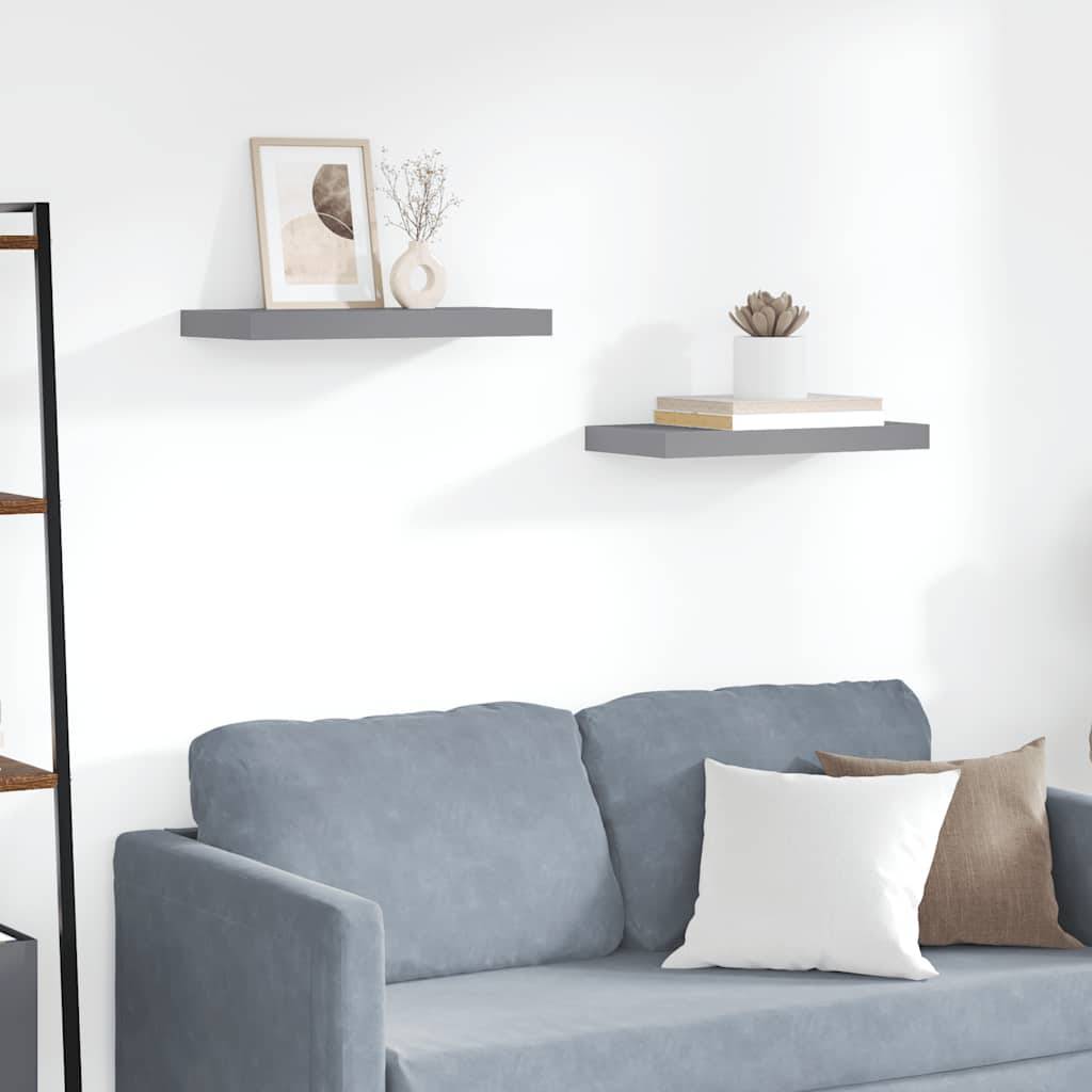 Schwebende Wandregale 2 Stk. Grau 50x23x3,8cm MDF-0