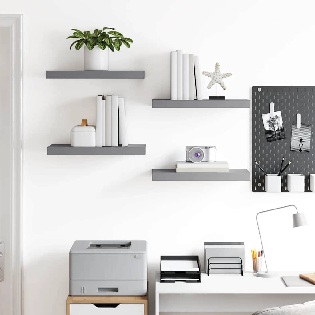 Schwebende Wandregale 2 Stk. Grau 50x23x3,8cm MDF-2