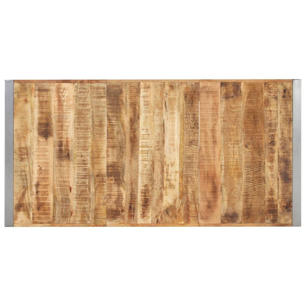 vidaXL Esstisch 160x80x75 cm Raues Mango-Massivholz-3