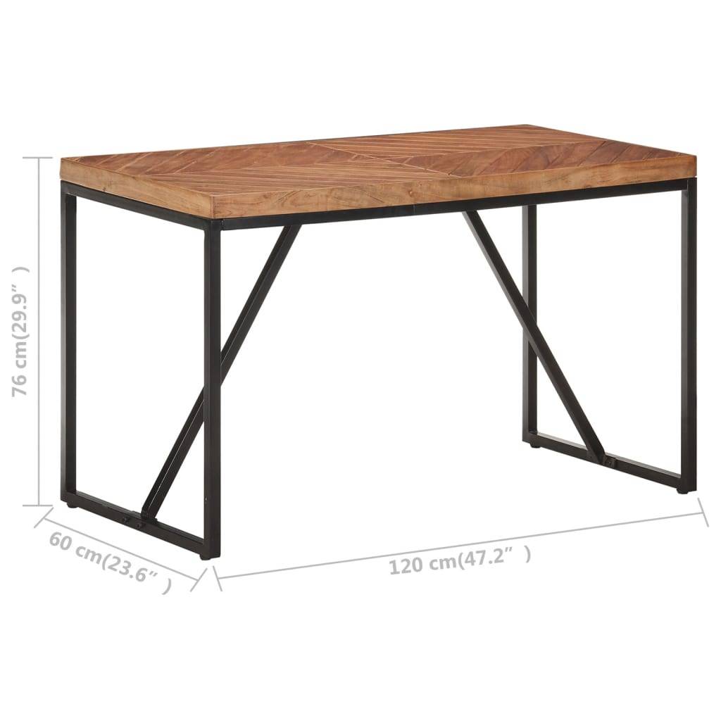 vidaXL Esstisch 120x60x76 cm Massivholz Akazie und Mango-2