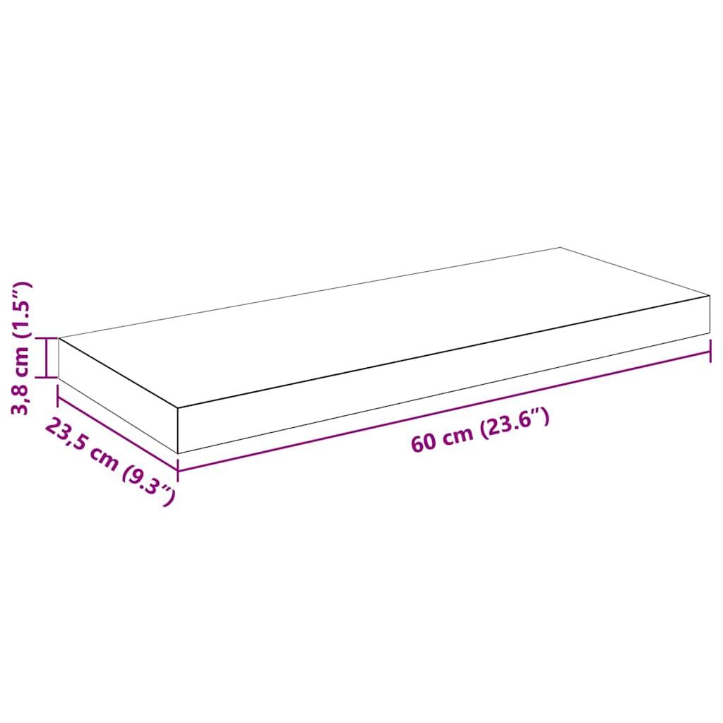 vidaXL Schweberegal Hochglanz-Weiß 60x23,5x3,8 cm MDF-1