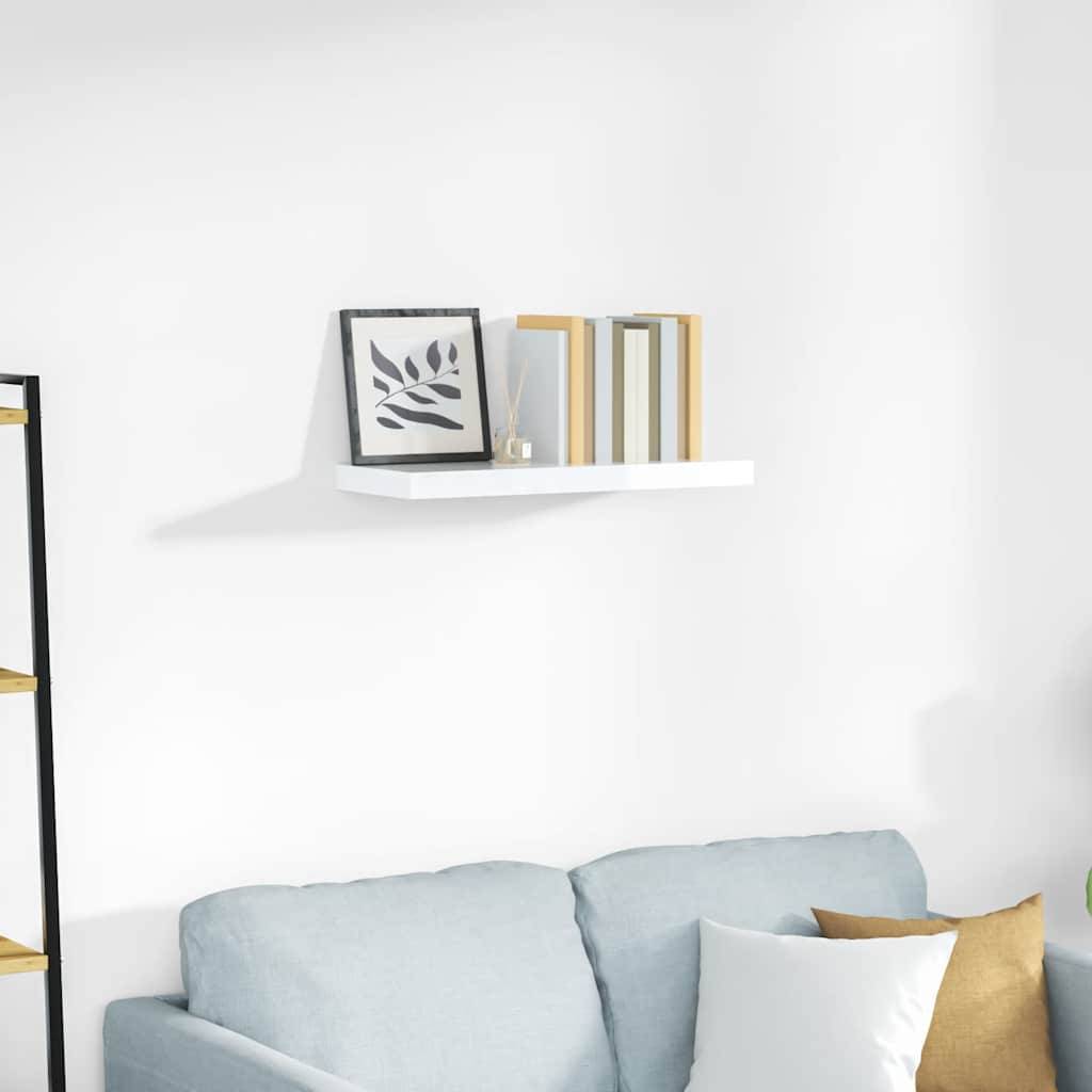 vidaXL Schweberegal Hochglanz-Weiß 60x23,5x3,8 cm MDF-0
