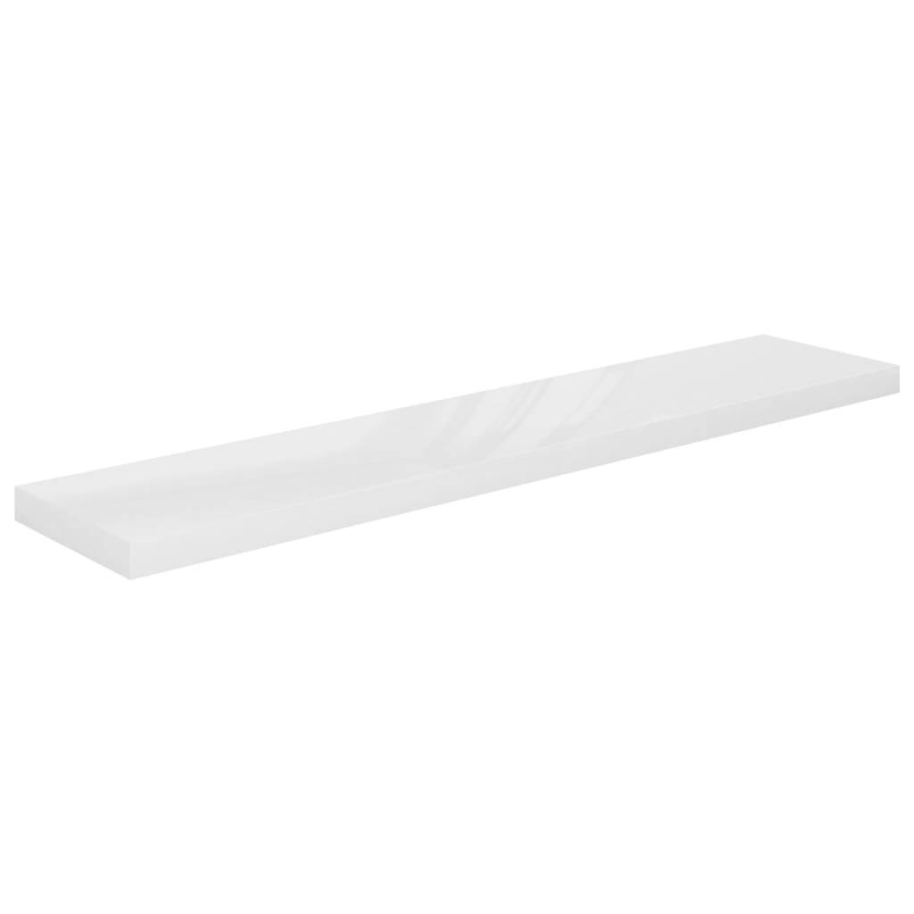 Schwebende Wandregale 4 Stk. Hochglanz-Weiß 120x23,5x3,8cm MDF-3