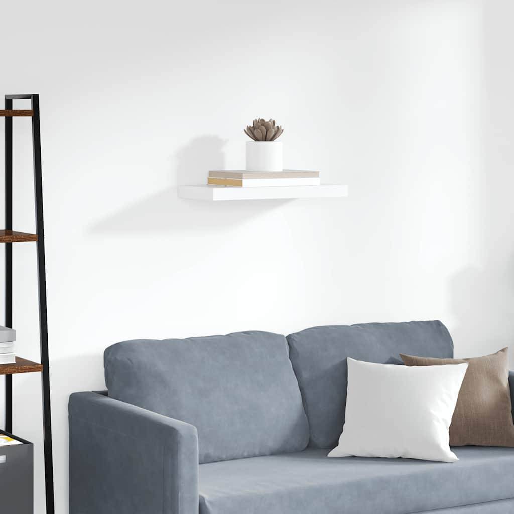 vidaXL Schweberegal Weiß 50x23x3,8 cm MDF