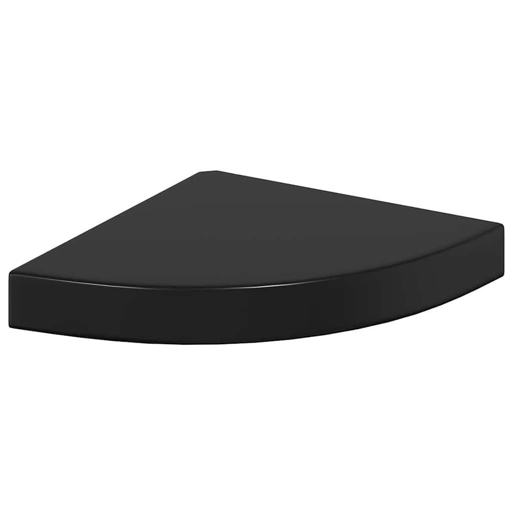 vidaXL Eck-Schweberegal Hochglanz-Schwarz 25x25x3,8 cm MDF-0