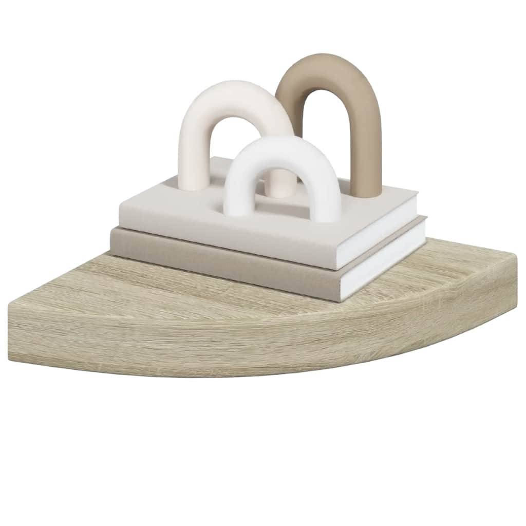 Eck-Schweberegale 4 Stk. Eichefarben 25x25x3,8 cm MDF-3