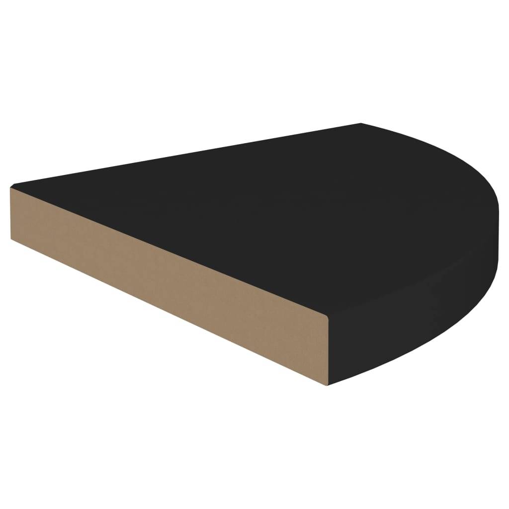 vidaXL Eck-Schweberegal Schwarz 35x35x3,8 cm MDF-3
