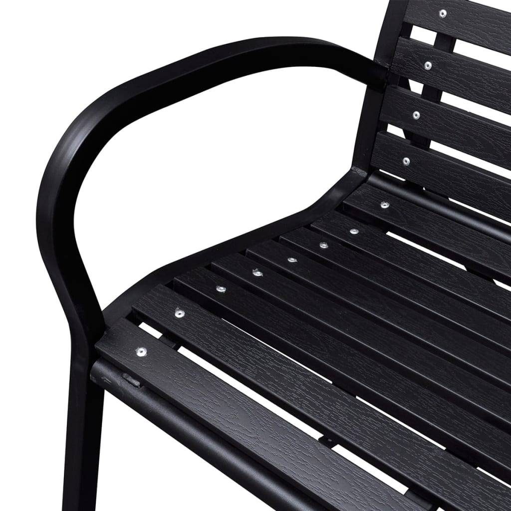 vidaXL Gartenbank 125 cm Stahl und WPC Schwarz-2