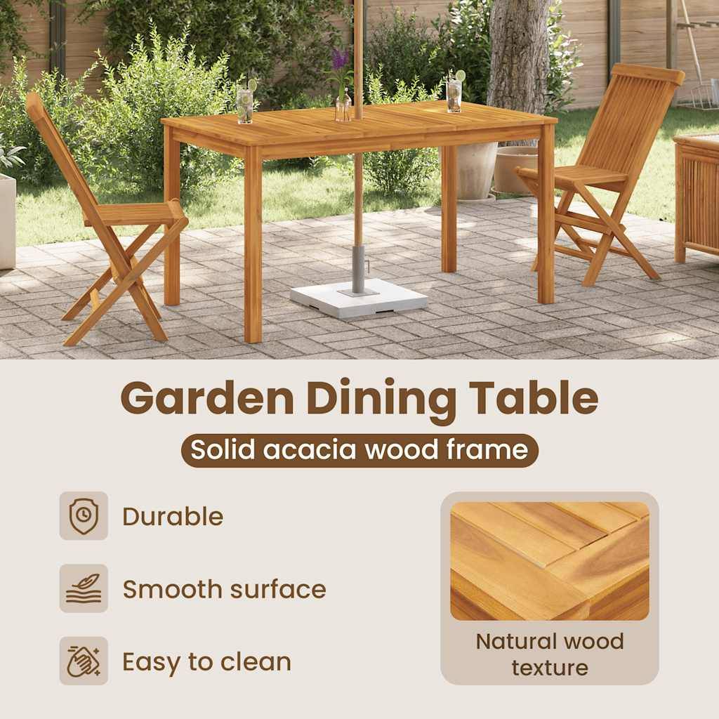 Gartentisch 140x80x74 cm Massivholz Akazie-3