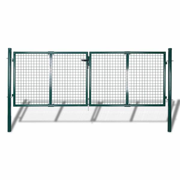 vidaXL Zauntor Stahl 300x125 cm Grün
