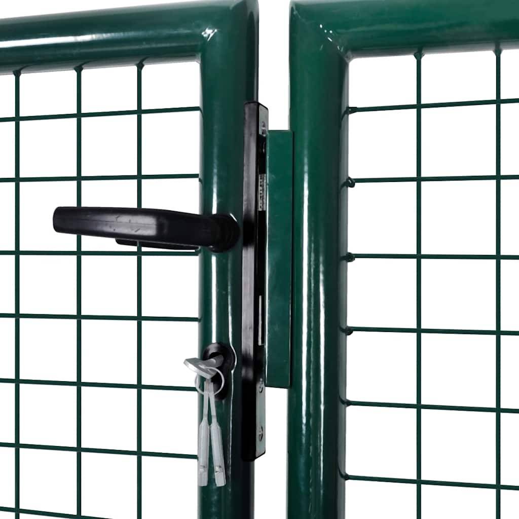 vidaXL Zauntor Stahl 300x125 cm Grün-2