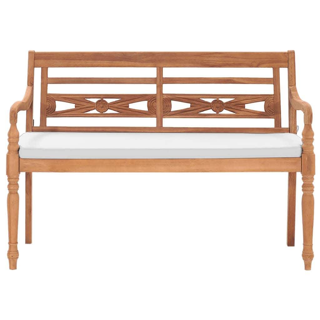 vidaXL Batavia Gartenbank mit Polstern 120 cm Teak-1