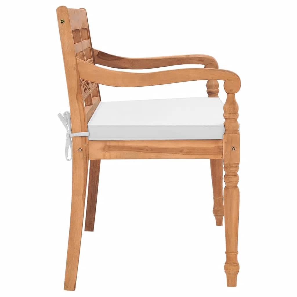 vidaXL Batavia Gartenbank mit Polstern 120 cm Teak-2