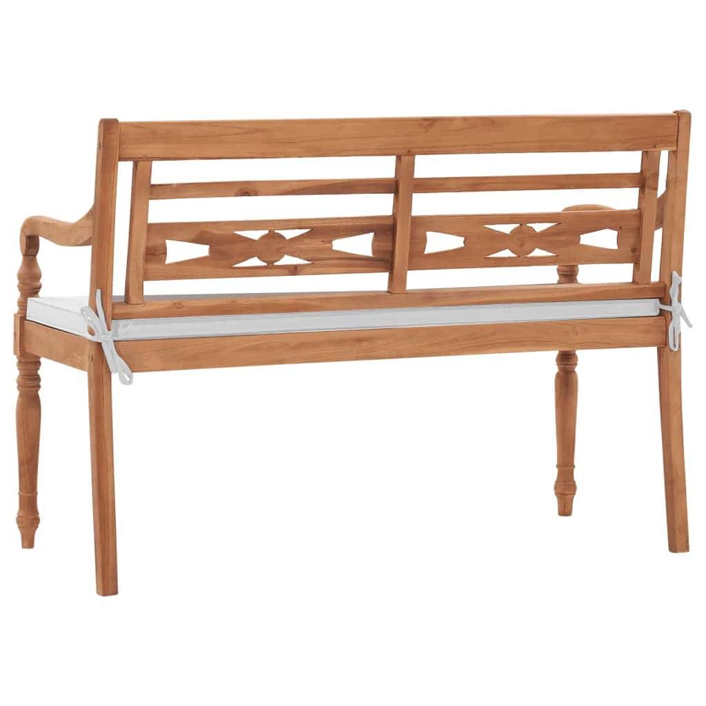 vidaXL Batavia Gartenbank mit Polstern 120 cm Teak-3
