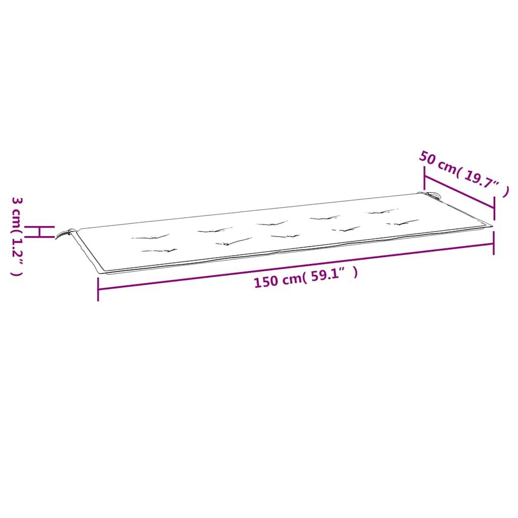vidaXL Gartenbank-Auflage Anthrazit 150x50x3 cm Oxford-Gewebe-4