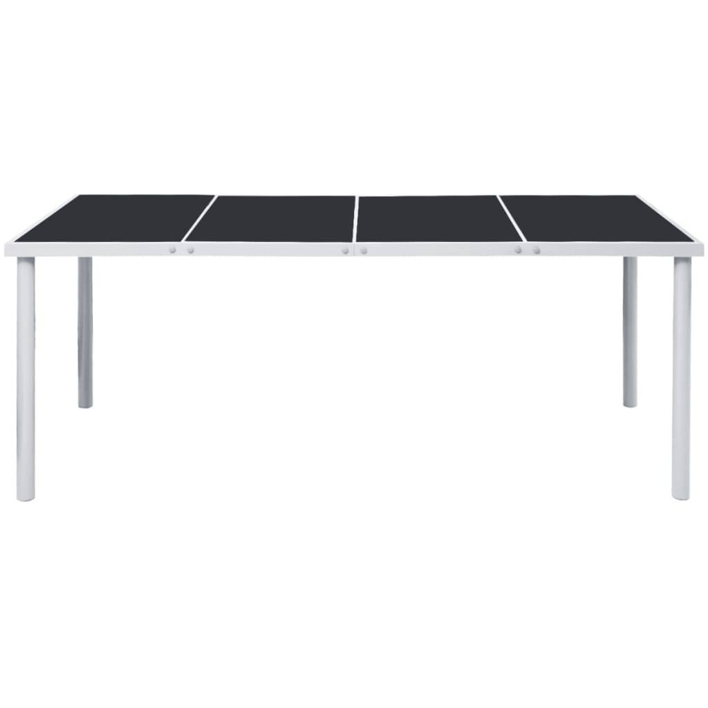 vidaXL Gartentisch 190x90x74 cm Schwarz Stahl-1
