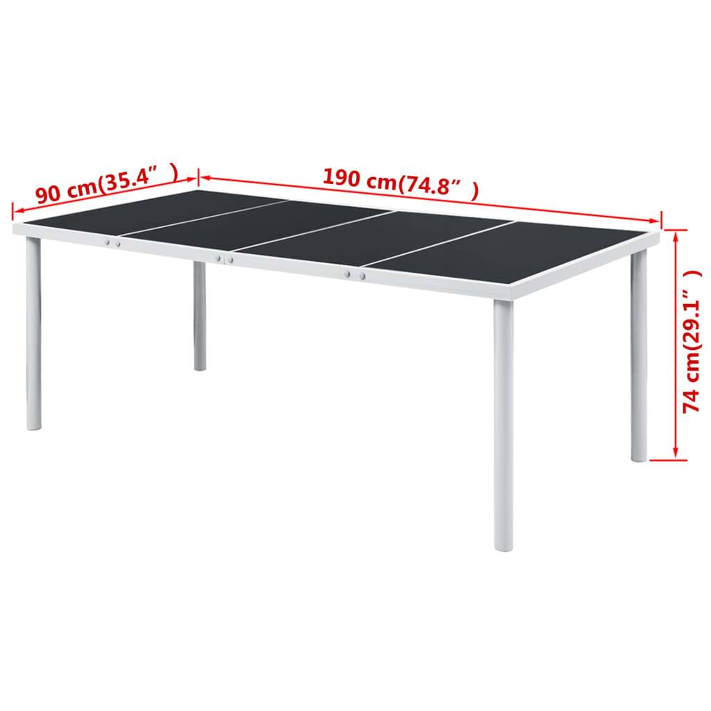 vidaXL Gartentisch 190x90x74 cm Schwarz Stahl-2