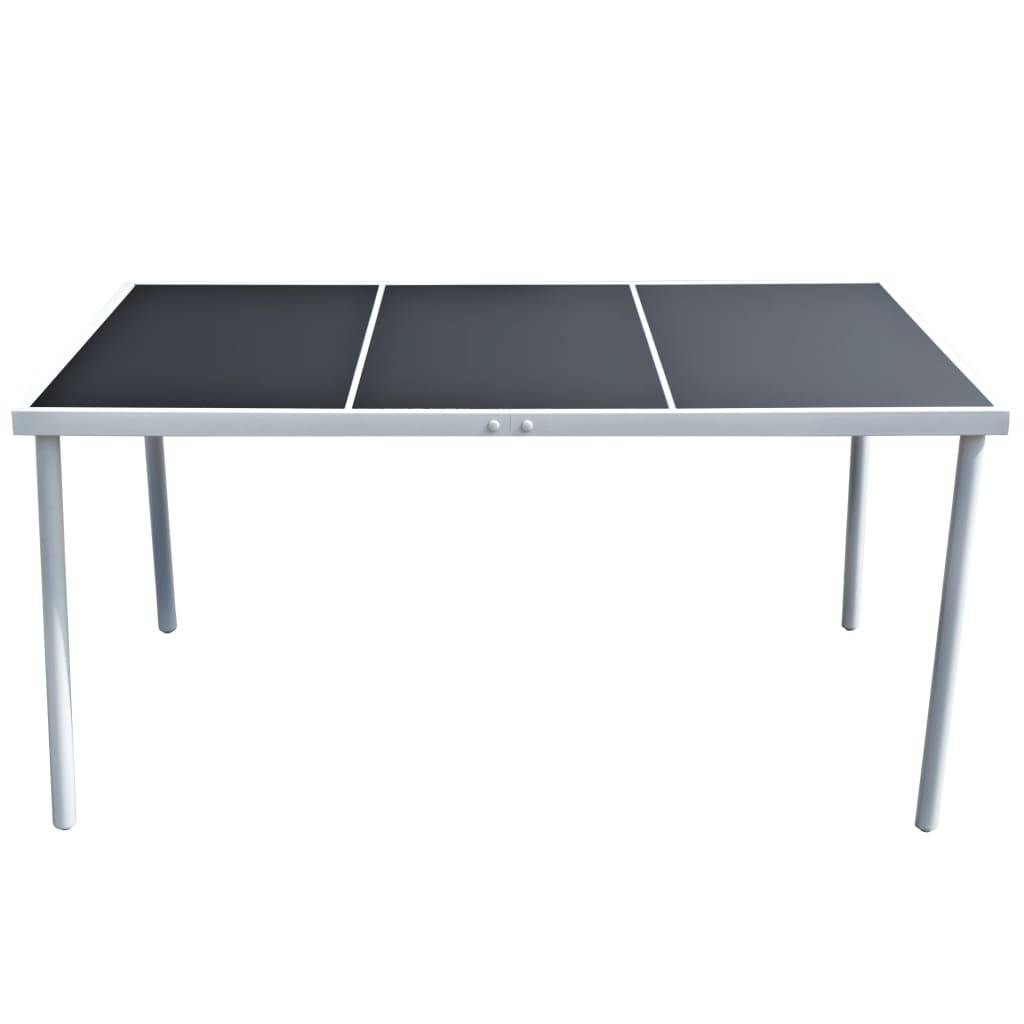 vidaXL Gartentisch 150x90x74 cm Schwarz Stahl-1