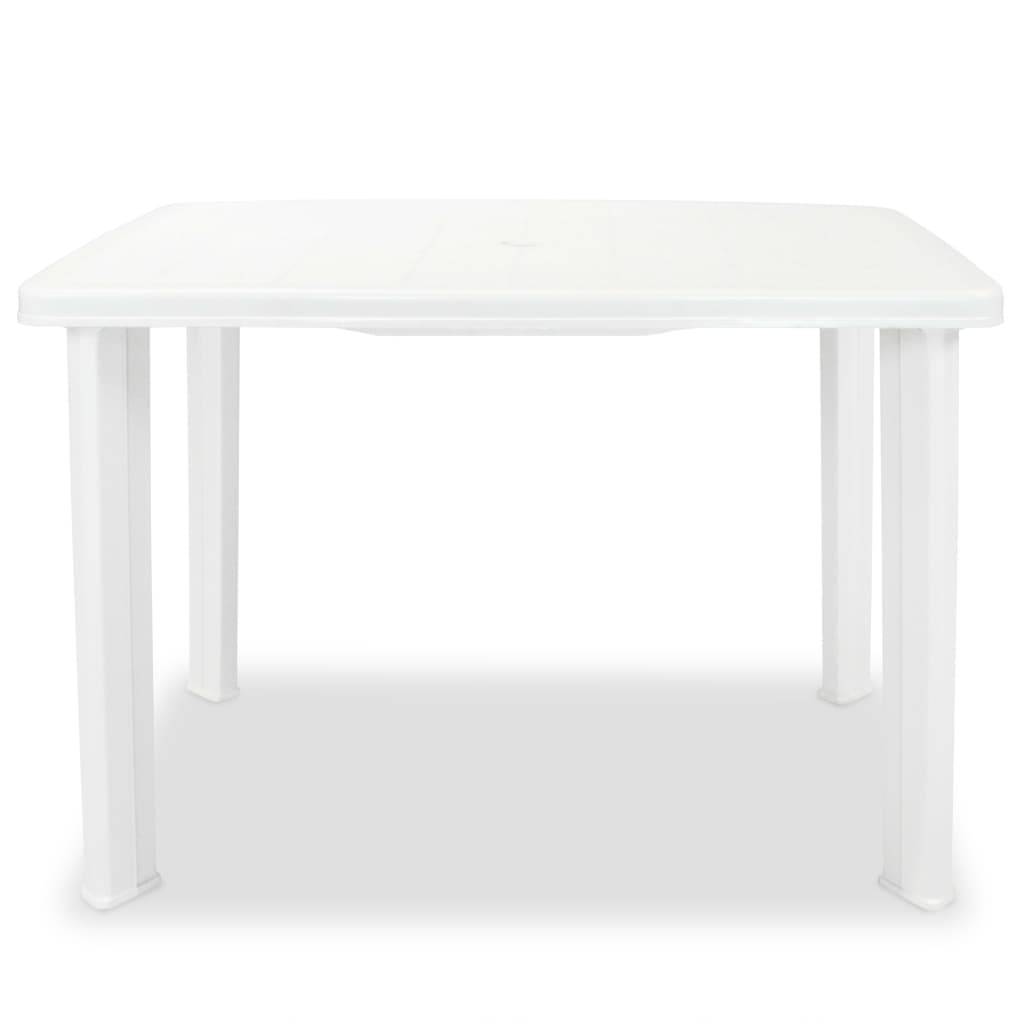 vidaXL Gartentisch Weiß 101 x 68 x 72 cm Kunststoff-1