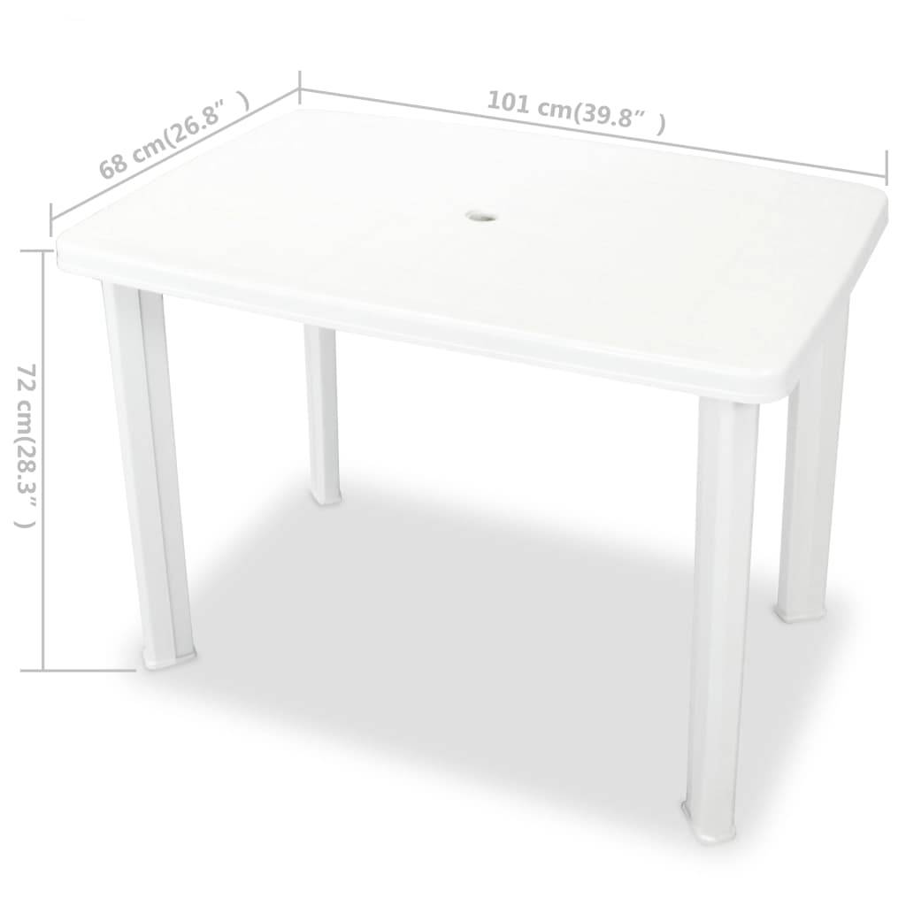 vidaXL Gartentisch Weiß 101 x 68 x 72 cm Kunststoff-4