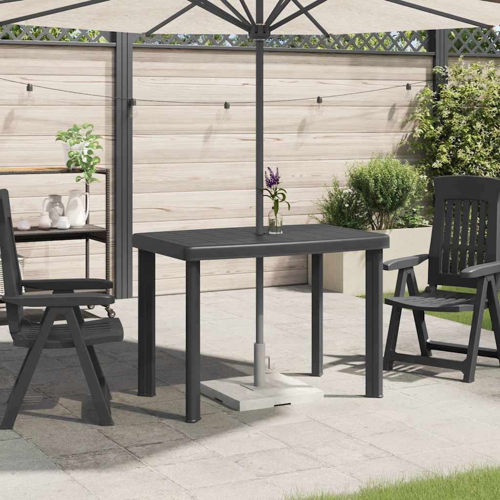 vidaXL Gartentisch Anthrazit 101x68x72 cm Kunststoff-0