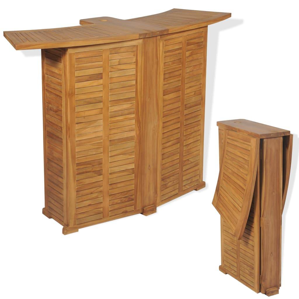 vidaXL Klappbarer Bartisch 155x53x105 cm Teak Massiv-0