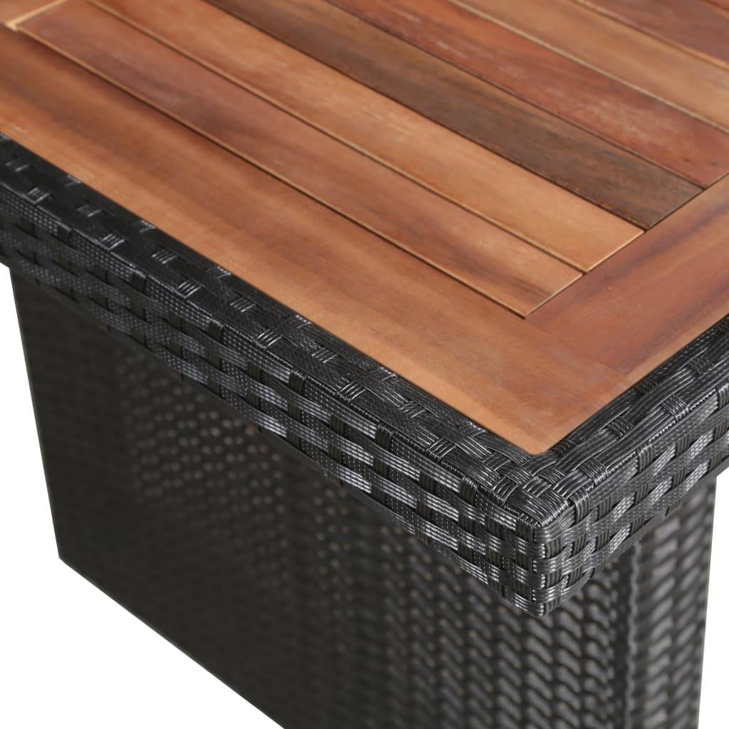 vidaXL Gartentisch 240x90x74 cm Poly Rattan und Massivholz Akazie-1