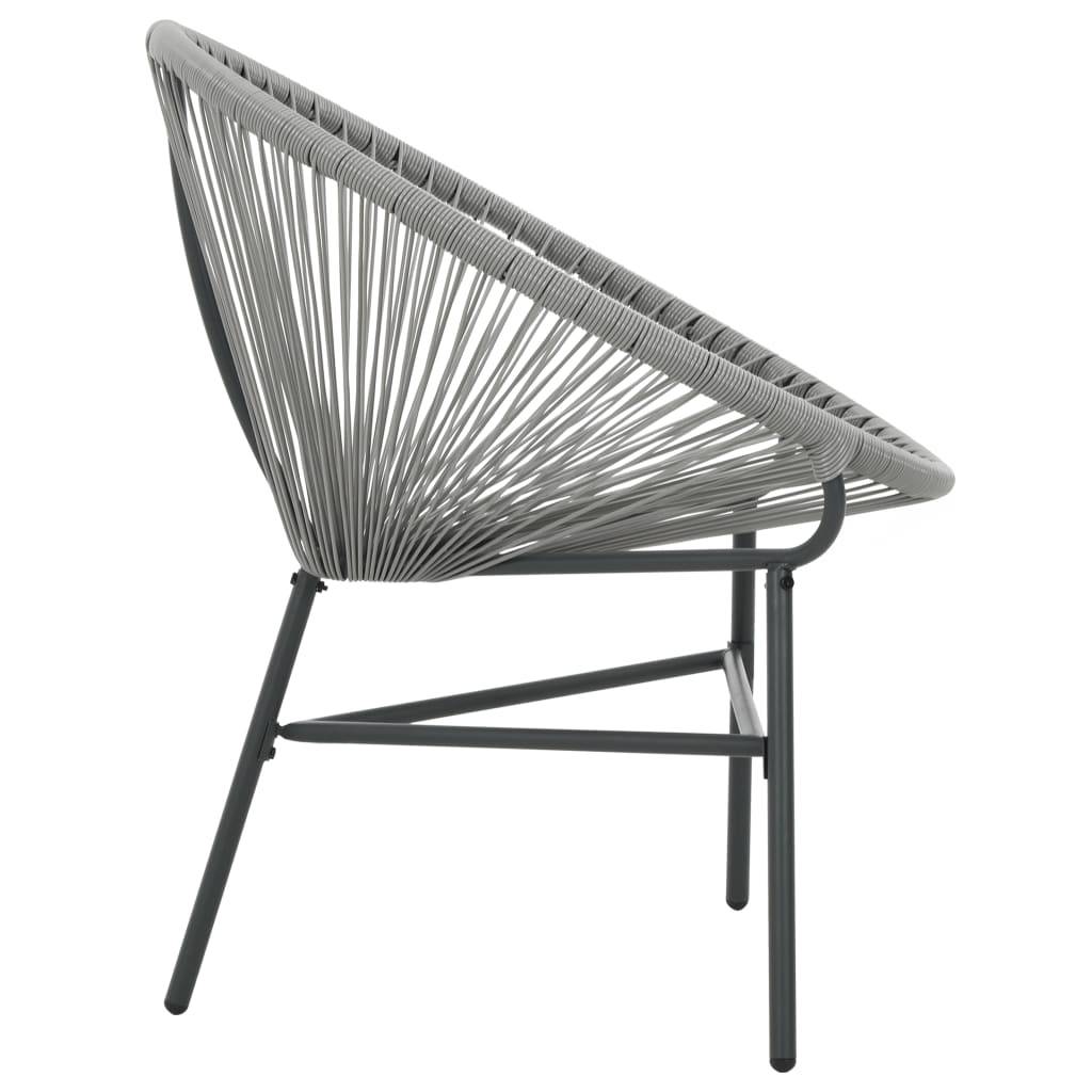 vidaXL Garten-Mondstuhl Poly-Rattan Grau-2