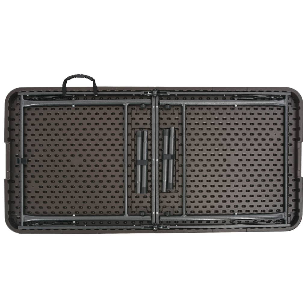 vidaXL Gartentisch Klappbar Braun 120x60x74 cm HDPE Rattan-Optik-3
