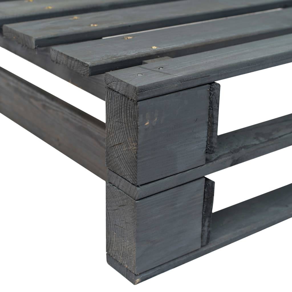 vidaXL Outdoor-Eckbank Paletten Holz Grau-3