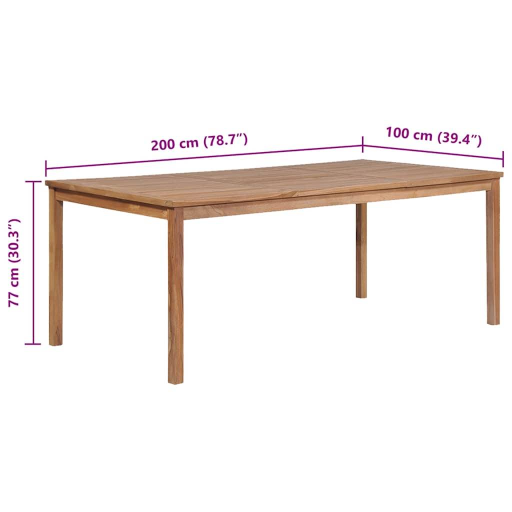 vidaXL Gartentisch 200x100x77 cm Massivholz Teak-4