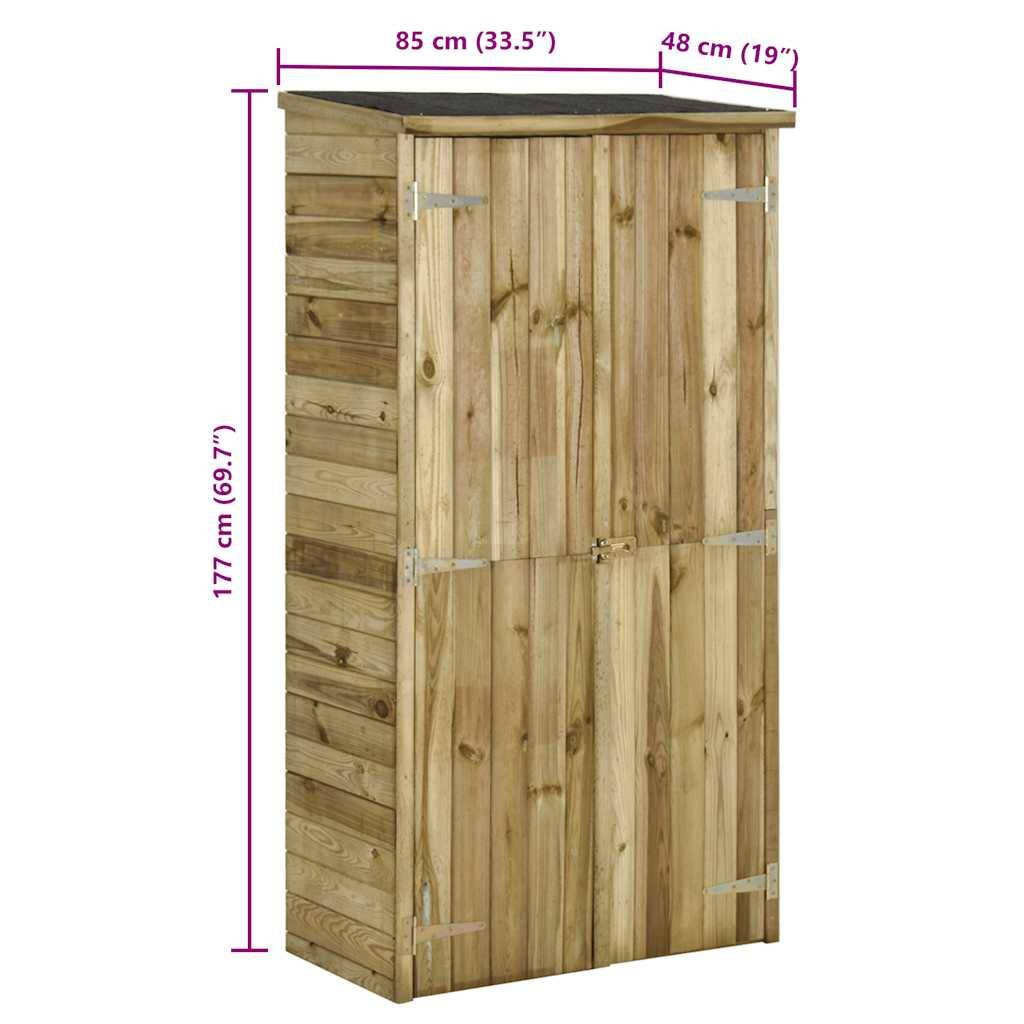 vidaXL Geräteschuppen Kiefernholz 85×48×177 cm-4