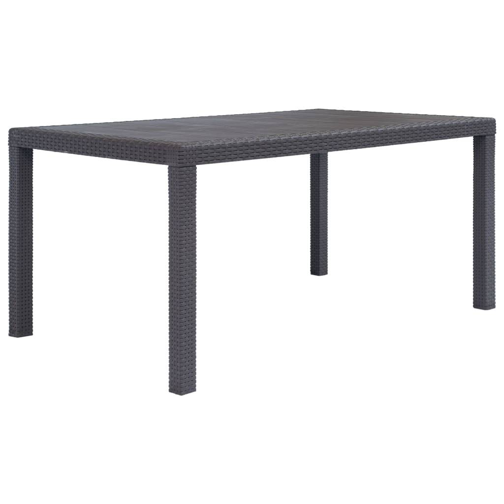 vidaXL Gartentisch Braun 150x90x72 cm Kunststoff Rattan-Optik-0