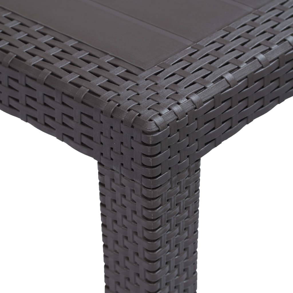vidaXL Gartentisch Braun 150x90x72 cm Kunststoff Rattan-Optik-2