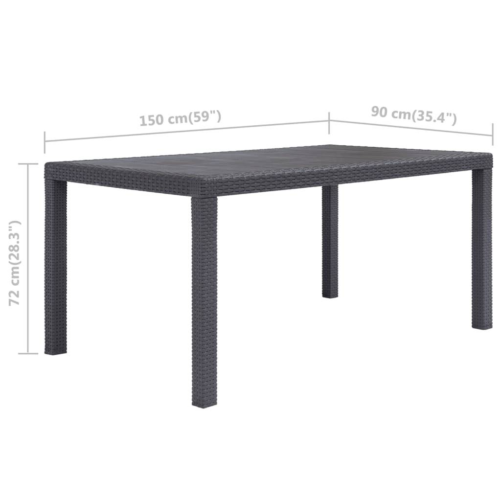 vidaXL Gartentisch Braun 150x90x72 cm Kunststoff Rattan-Optik-4