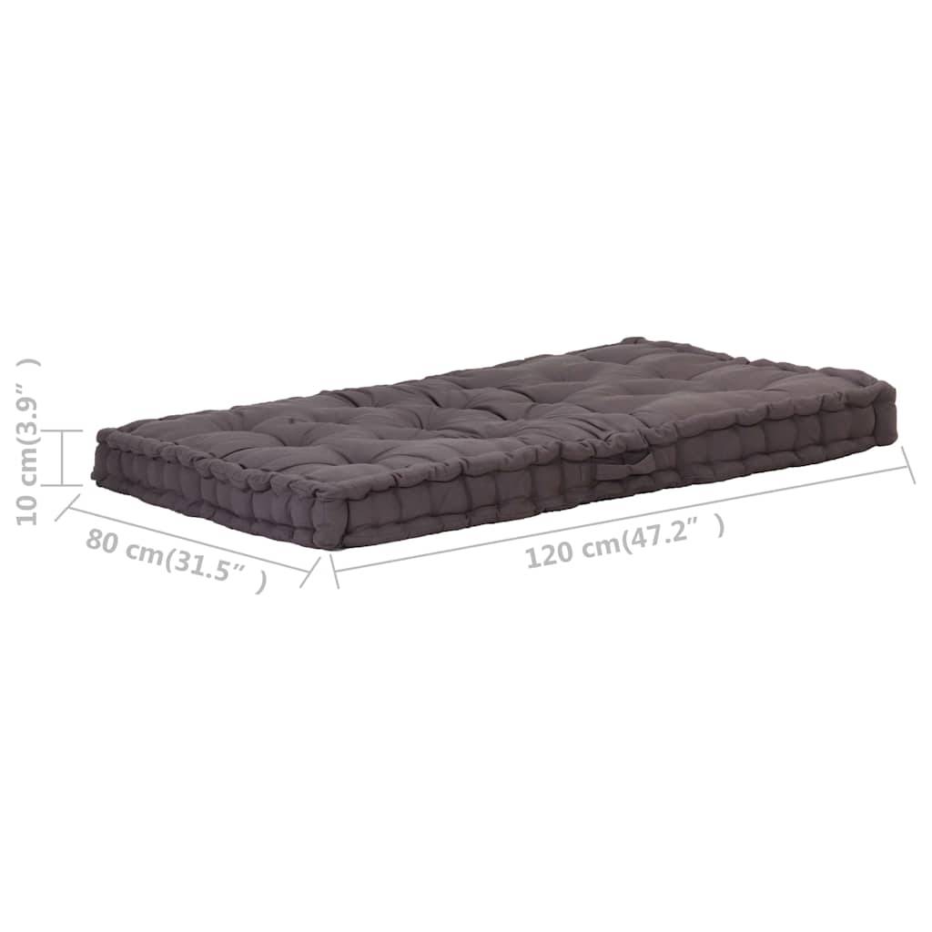 vidaXL Palettenkissen Baumwolle 120×80×10 cm Anthrazit-4